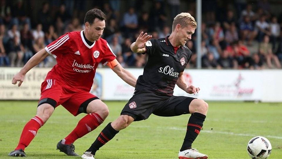 Pokal-Highlight gegen die Würzburger Kickers: Daniel Schardt (li.) und seine Lichtenfelser wollen in der Liga den Klassenerhalt so früh wie möglich eintüten. F: Scheuring