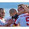 Die Oeffinger Fußballer können  vier Tore bejubeln und  gegen den TSV Crailsheim  bereits den siebten Saisonsieg in der Landesliga. Foto: Heiko Potthoff
