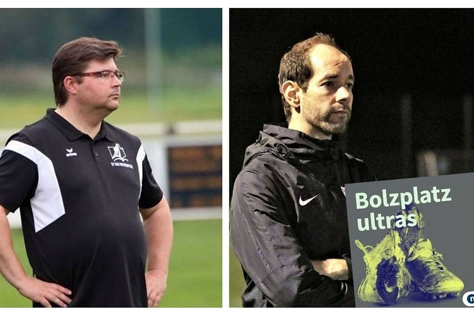 Was macht einen guten Trainer aus? Diese Frage beantworten Ricardo Manzei (links) und Michael Wöstmann unter anderem im Amateurfußball-Podcast "Bolzplatzultras".