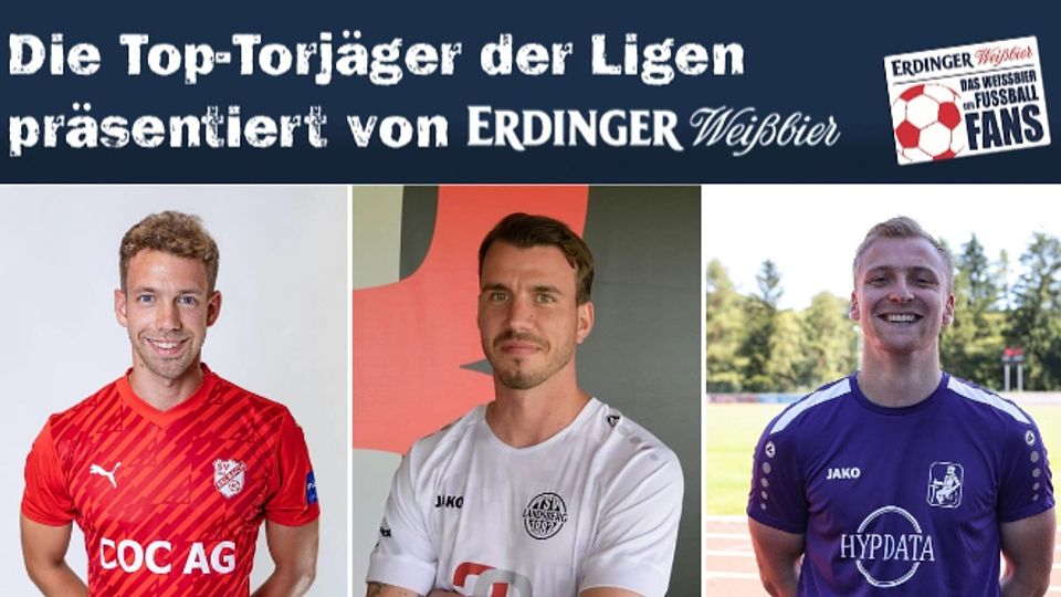 Nico Karger (Mitte) führt mit 19 Treffern vor Jonas Greppmair (r., 17) und Leo Thiel (16). 