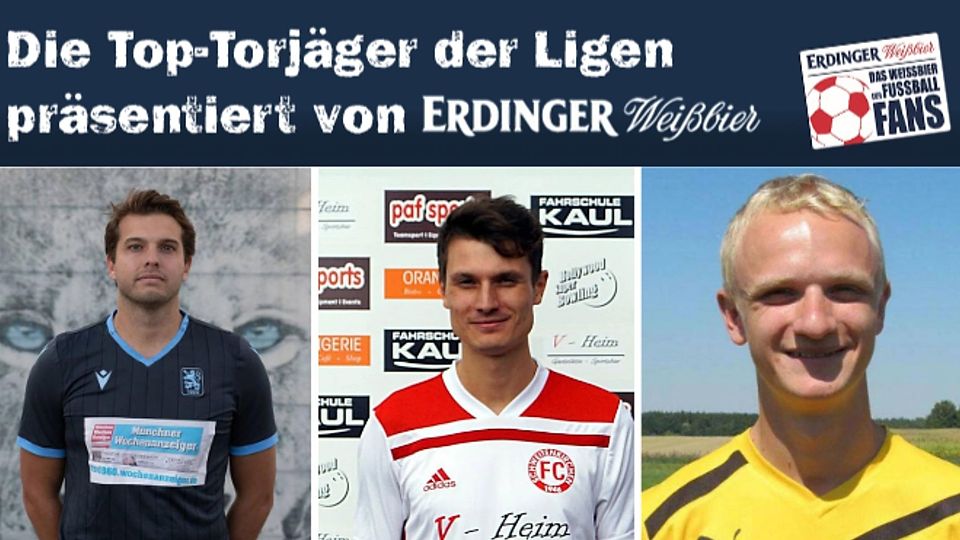 Wilhelm Freiberger (li.), Nico Seepe (mi.) und Andreas Griebler (re.) sind die Top-Torjäger der A-Klassen München.