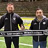 Chefcoach Stefan Kühne (links) und Co-Trainer Orkan Yurtseven bleiben der SG Germania ligaunabhängig 2026/27 treu.	Foto: SG Germania