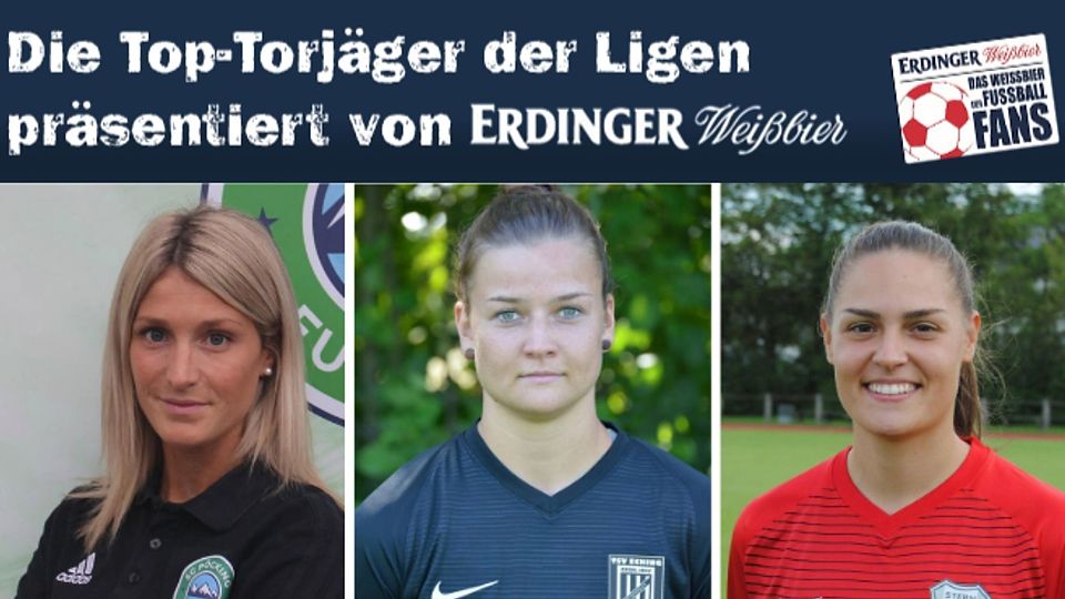 Emma Zielinksi, Kelly Scholz und Bettina Graf (v.l.n.r) sind die besten Torjägerinnen der Bezirksoberliga.