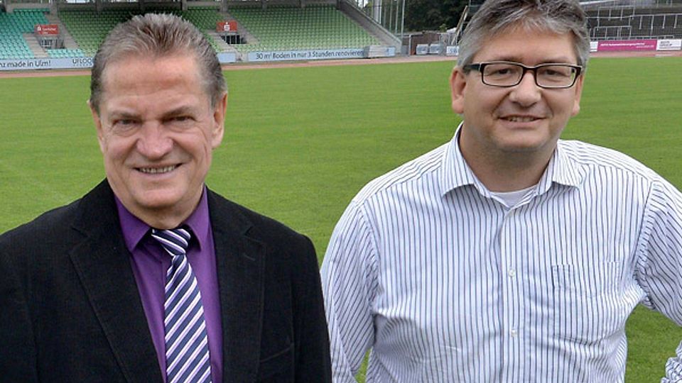 Spatzen-Präsident Paul Sauter (links) und sein Vize Udo Mayer sind am Donnerstag zurückgetreten. Foto: Horst Hörger