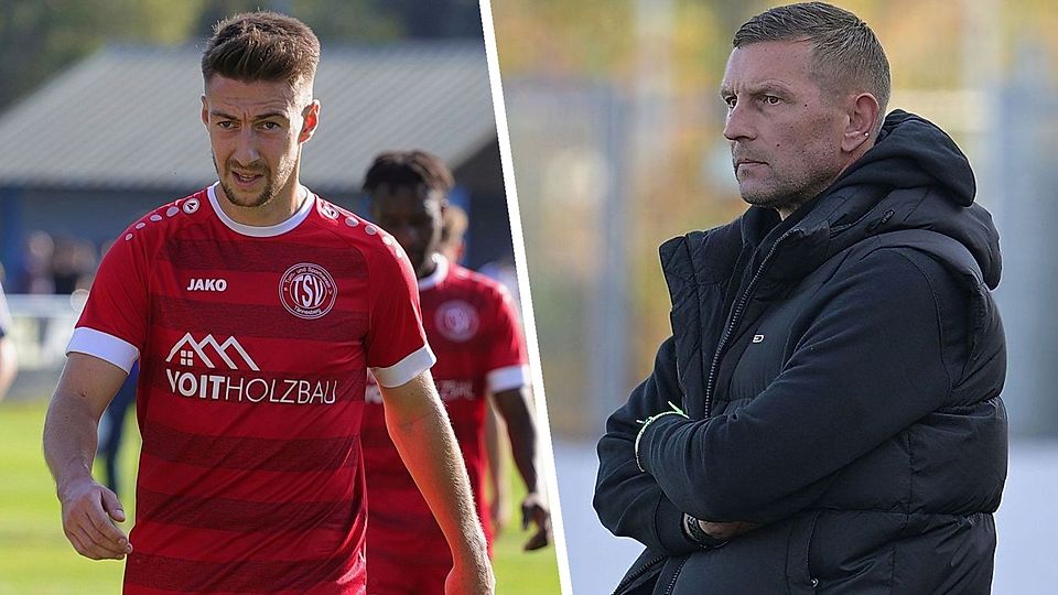 Auch zwei Trainer stehen am Wochenende im Blickpunkt: Tännesbergs scheidender Spielertrainer André Klahn (linkes Bild) und Andreas Scheler, der mit Upo auf seinen Ex-Klub FC Amberg trifft. – Fotos: Rudi Walberer, Redaktion Schwandorf
