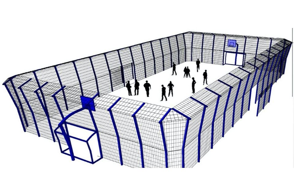 So könn­te die Ca­ge­ball-An­la­ge Auf den Schol­len aus­se­hen, die Jens Ga­be zu­sam­men mit der Fir­ma Li­nie M GmbH ent­wor­fen hat.   