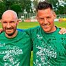 Stolze Aufsteiger: Trainer Benjamin Gallmann (links) und Torwart Kay Schlageter werden künftig wieder in der Verbandsliga unterwegs sein.