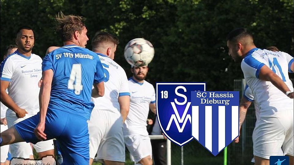 Bereits 2019 standen sich der SV Münster (blaue Trikots) und Hassia Dieburg (weiß) im Finale des Kreispokals gegenüber.