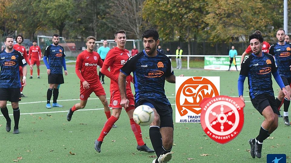 Ninos Yosef (im Vordergrund) kehrt nach abgesessener Gelb-Rot-Sperre wieder zurück in den Kader des SV Wiesbaden.