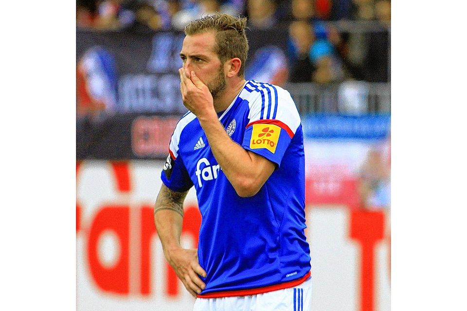 Auf der Suche nach seiner Form: Holsteins Stürmer Marc Heider klebte das Abschlussglück an den Fußballschuhen.  Heider gelang vor der Winterpause nur ein Tor.