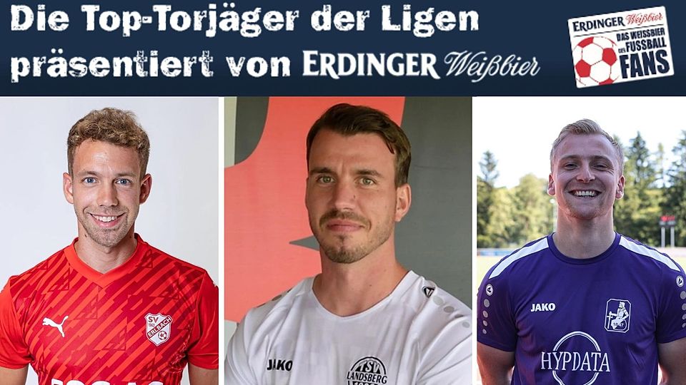 Leonhard Thiel, Mico Karger und Jonas Greppmeir (v.l.) führen die Torschützenliste der Bayernliga Süd an.