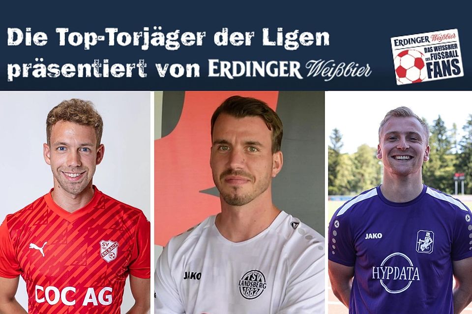 Leonhard Thiel, Mico Karger und Jonas Greppmeir (v.l.) führen die Torschützenliste der Bayernliga Süd an.