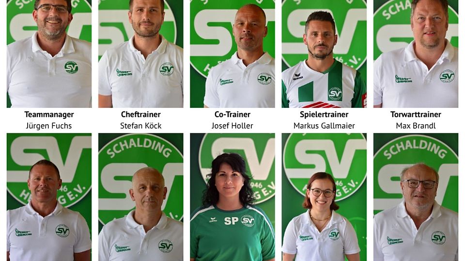 Das Bayernliga-Funktionsteam beim SV Schalding-Heining bleibt auch in der Saison 25/26 komplett.