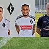 Trainer Hicham Ouaki (l.) und Mannschaftskapitän Chris Jones (m.) haben in Friedrichstal verlängert. Zur neuen Saison kehrt Carlos Dinges aus Kirchfeld zum FCG zurück.