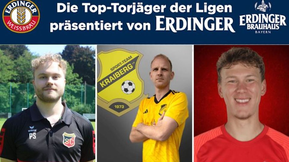 Henry Gabriel (m.) und Philipp Schöps (l.) teilen sich mit 15 Toren Platz 1. Lorenz Daimer ist dicht dahinter