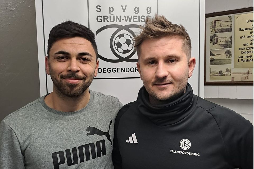 Ashour Abraham (li.) mit Deggendorfs zukünftigen Coach Benjamin Penzkofer