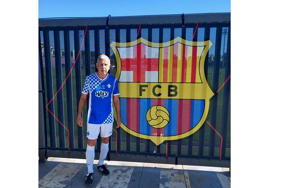 Rudi Collet war mit der Lilien-Traditionsmannschaft beim FC Barcelona zu Gast.