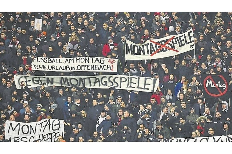Massive Fanproteste begleiteten das Montagsspiel zwischen Eintracht Frankfurt und RB Leipzig. F: Archivfoto dpa