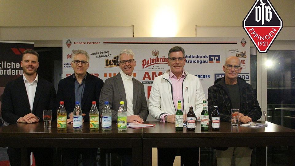 Der neue Vereinsrat des VfB Eppingen. V.l.: Mike Daub, Jürgen Wild, Peter Kiehnle, Klaus Jost und Axel Muth.