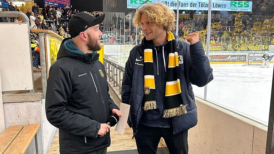 „Mit Selbstvertrauen ins Tivoli-Stadion“: 1860-Kapitän Jesper Verlaat mit geballter Faust beim Interview mit Sprade TV.