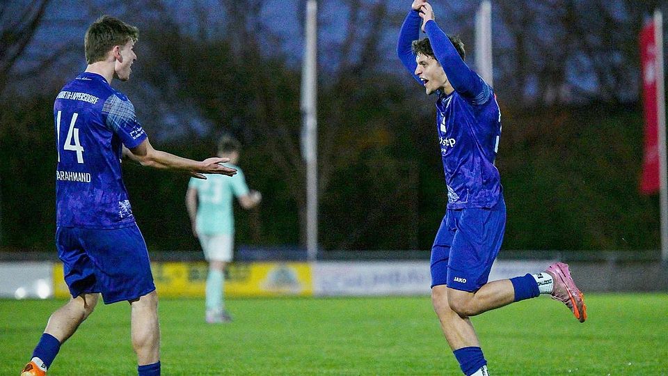 Zwei Siege würden die sichere Landesliga-Rückkehr bedeuten: Behalten die Karether um Leon Farahmand (links) und Felix Bomber die Nerven?