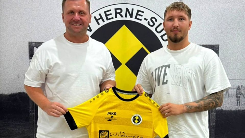 Herne-Süds Sportlicher Leiter Tim Eibold (l.) mit Migel-Max Schmeling.