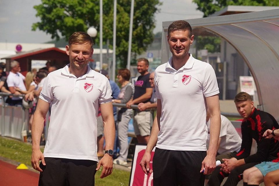 Abteilungsleiter Alexander Eirich (l.) und Tobias Hauser wollen Neutraubling als Interims-Trainerduo zum Klassenerhalt führen.