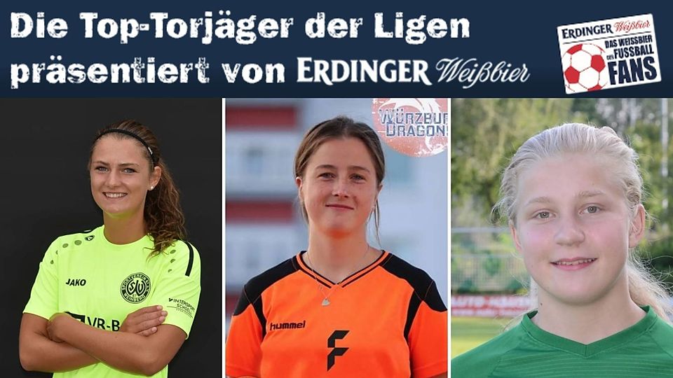 Führen die ERDINGER-Torjäger-Liste an: Anna Hofrichter (l.) und Nicole Kreußer. Veronika Auer (r.) lauert hinter dem Spitzenduo.
