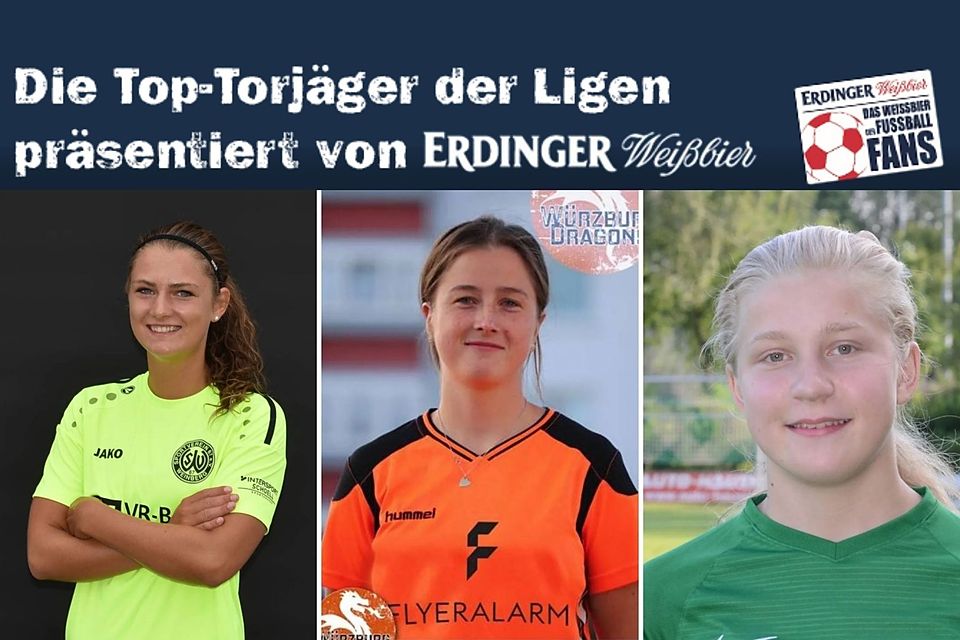 Führen die ERDINGER-Torjäger-Liste an: Anna Hofrichter (l.) und Nicole Kreußer. Veronika Auer (r.) lauert hinter dem Spitzenduo.
