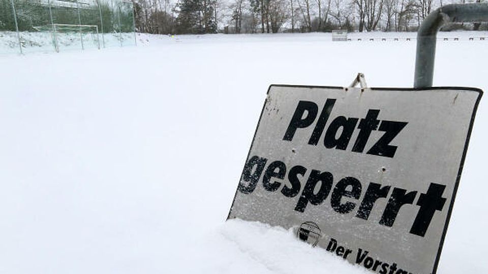 Der Platz des SV Planegg-Krailling kann wegen der Wetterverhältnisse nicht bespielt werden.