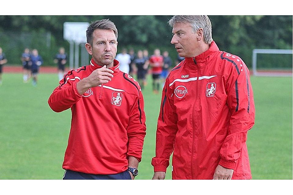 Die beiden ehemaligen FCA-Spieler Sören Dreßler (rechts) und Marco Küntzel wollen den TSV Schwaben Augsburg in Schwung bringen.  Foto: Klaus Rainer Krieger