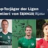 Mirza Dzafic (BCF Wolfratshausen), Fabian Porr (TSV Brunnthal) und Marcel Höhne (MTV Berg/Würmtal; v.l.n.r.) sind die Toptorjäger der Bezirksliga Oberbayern Süd.