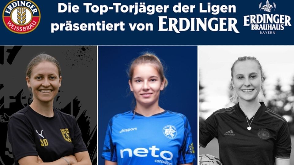 Toptorjägerin Winter (M.) vor der Fünftplatzierten Sarah Dünkel und der Siebten Gina Peter (r.).