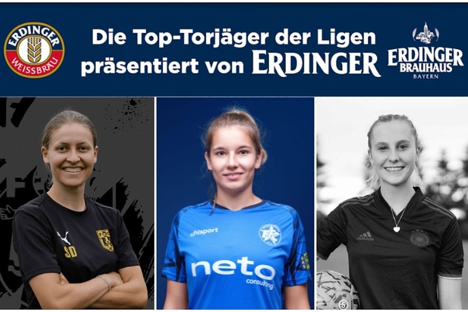 Toptorjägerin Winter (M.) vor der Fünftplatzierten Sarah Dünkel und der Siebten Gina Peter (r.).