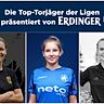 Toptorjägerin Winter (M.) vor der Fünftplatzierten Sarah Dünkel und der Siebten Gina Peter (r.).