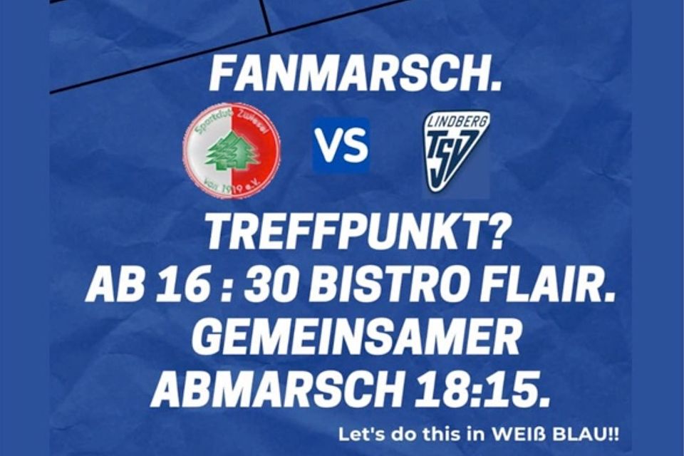 Der Aufruf zum Fanmarsch auf der Facebook-Seite des TSV Lindberg.