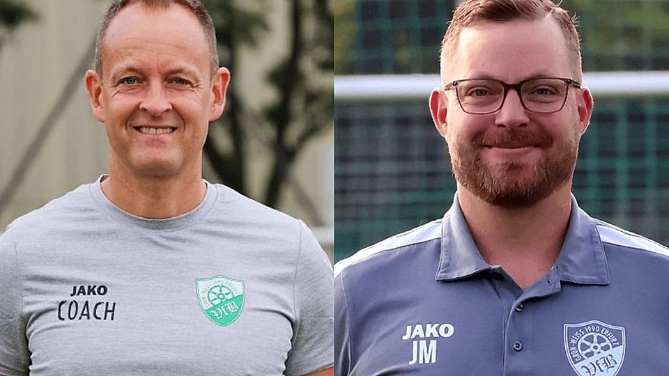 Marcel Pfreimer (links) gibt den Trainerstuhl an Johannes Müller (rechts) ab. 