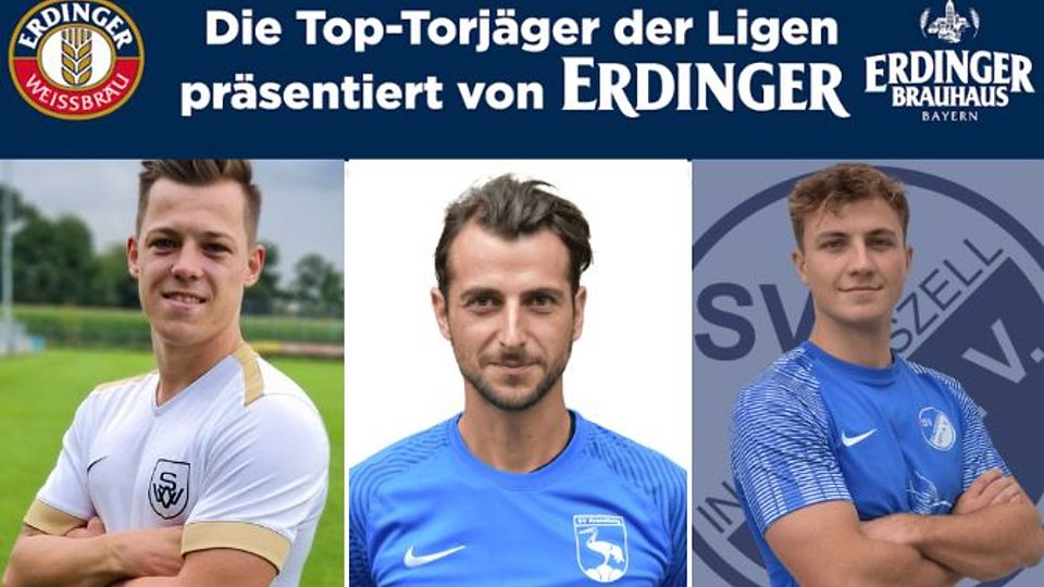 Marc Gundel (m.) ist auf dem bestem Wege die 15 Kästen Erdinger Weißbier abzuräumen. Christian Käser (l.) und Matthias Weinzierl (r.) sind die Verfolger.