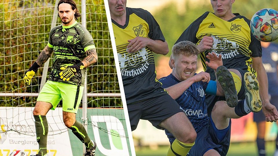 Burglengenfelds Keeper Marco Epifani (linkes Bild) war für die ASV-Reserve als Torjäger unterwegs. In Haselbach (rechtes Bild) sahen 700 Leute das Gipfeltreffen in der Kreisliga West. – Fotos: Dominik Adlhoch, Redaktion Schwandorf