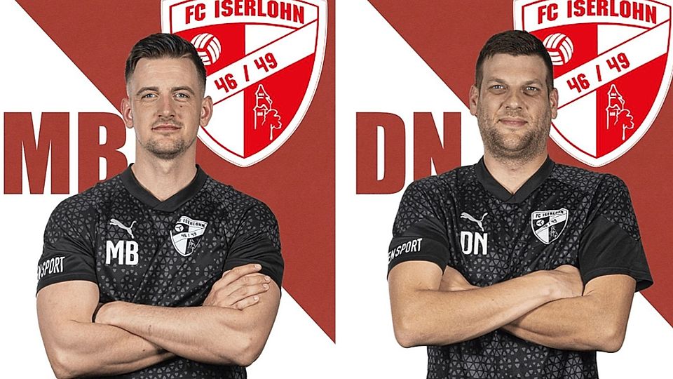 Borchmann und Niggemann, hier noch im Dress des FC Iserlohn, sind künftig das Trainerteam bei Türkspor Dortmund.