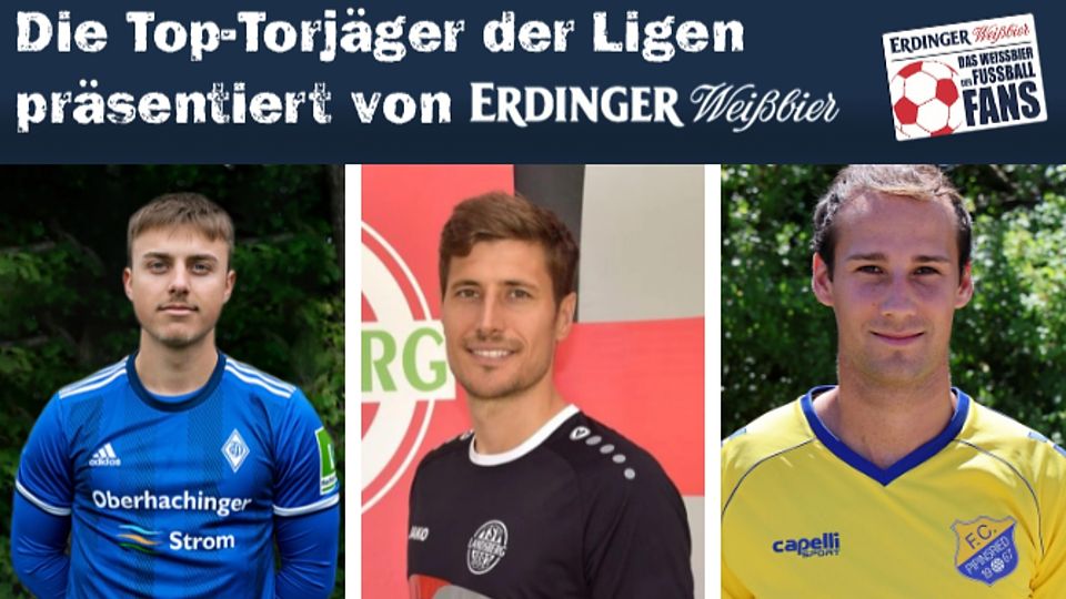 Steffen Krautschneider (mi.) erzielte einen Dreierpack am ersten Spieltag und führt dadurch das ERDINGER Ranking an. Gefolgt wird er von Paul Schemat (li., 2 Tore) und unter anderem Fabian Benko (re., ein Tor).