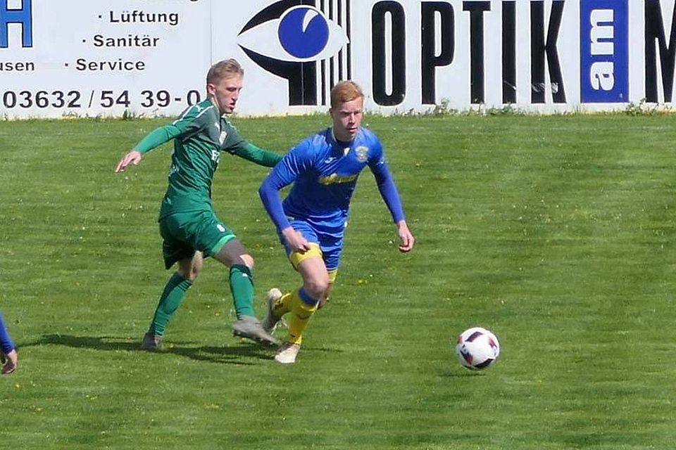 Philipp Kühne (links) spielte bereits 2018/19 mit Teistungen in der Thüringenliga.