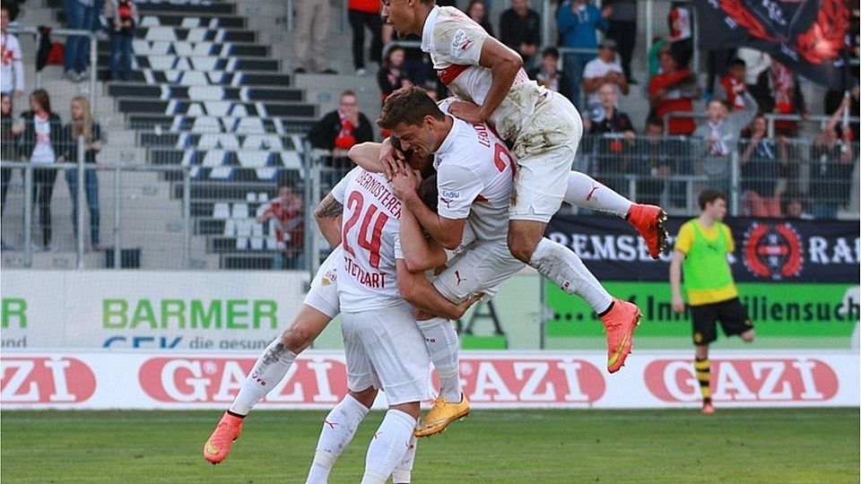 Gleich viermal durfte der VfB Stuttgart II gegen den TSV 1860 München jubeln. Foto: Lommel