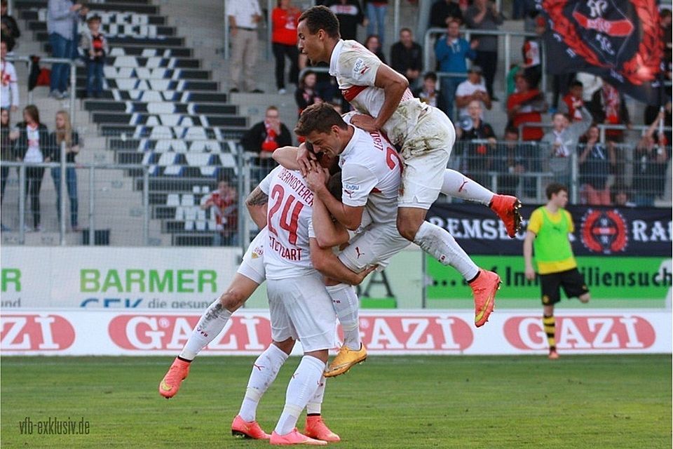 Gleich viermal durfte der VfB Stuttgart II gegen den TSV 1860 München jubeln. Foto: Lommel