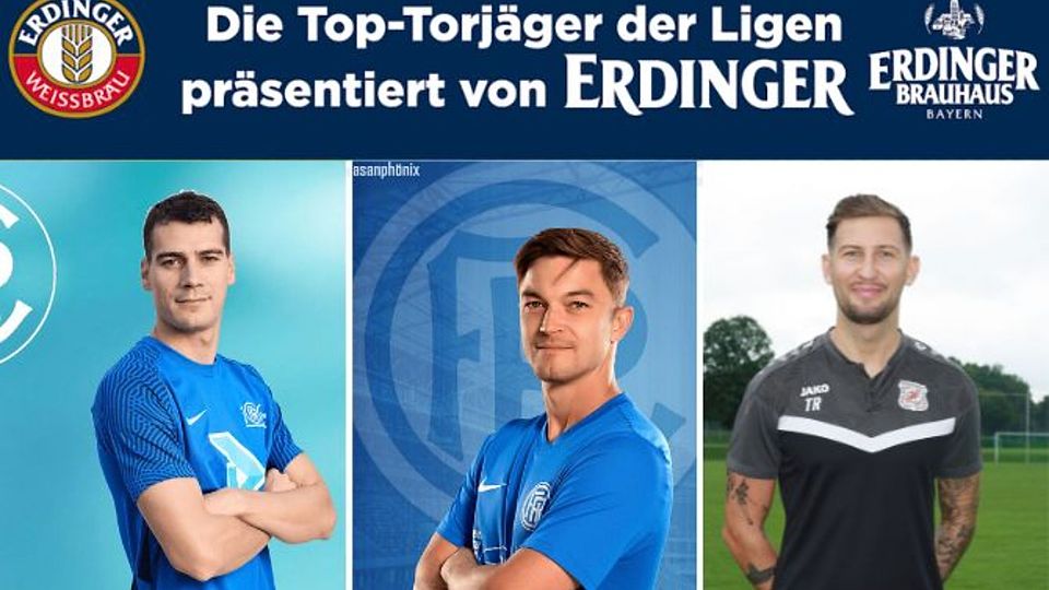 Nicolas Hilz (mi.) führt die Torjägerliste weiter an, Marko Jorgic (li.) konnte mit Hilz gleichziehen.