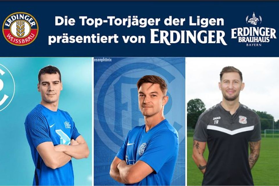 Nicolas Hilz (mi.) führt die Torjägerliste weiter an, Marko Jorgic (li.) konnte mit Hilz gleichziehen.