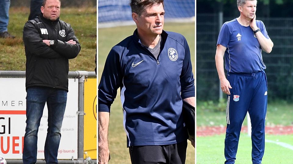 Walter Lang (v.l.n.r, SV Bad Heilbrunn), Markus Ansorge (VfL Denklingen) und Sven Teichmann (TSV Murnau) werden in der kommenden Saison gegeneinander antreten.