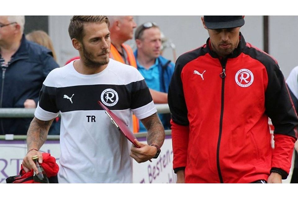 TSV 1860 Rosenheim-Trainer Strobl mit Co Mayer. Foto:Michael Buchholz