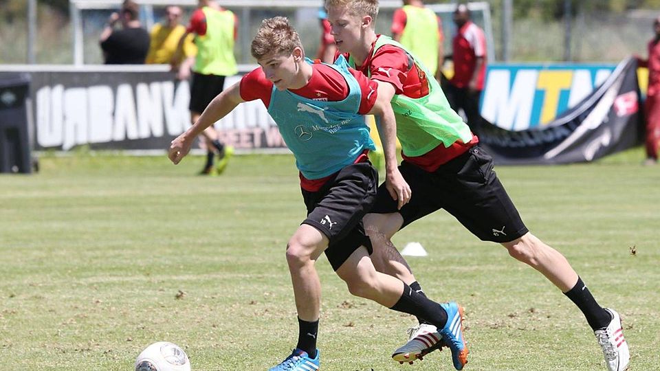 Timo Werner und Timo Baumgartl sind zwei von vier VfB-Talenten, die im vorläufigen EM-Kader der DFB U19 stehen. Foto: Baumann