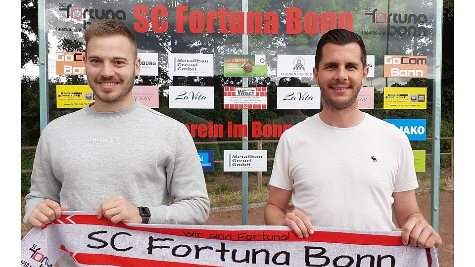 Denis Wark (links) und Fabian Finger bilden das neue Trainerduo bei Fortuna Bonn II.